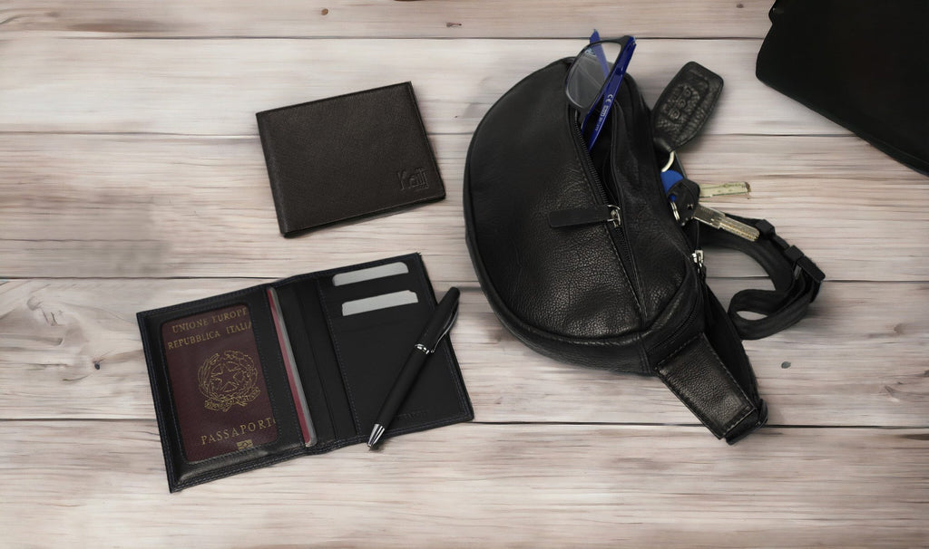 Renato Borzatta | Documenthouder | Italiaans Leer | Onyx Zwart | Passporthouder Compact.