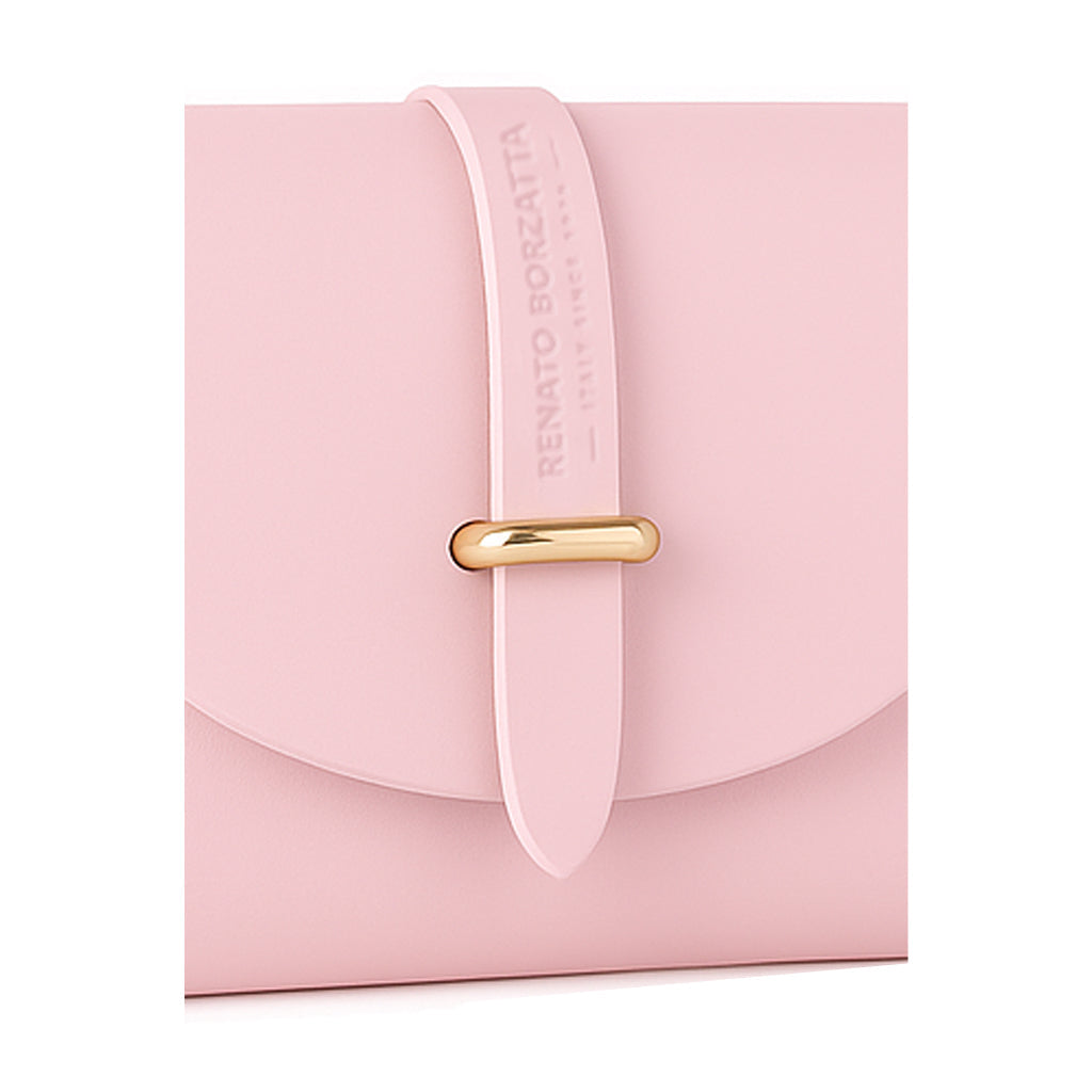 Renato Borzatta | Crossbodytas | Italiaans Leer | Poederroze | Afneembare Schouderriem.