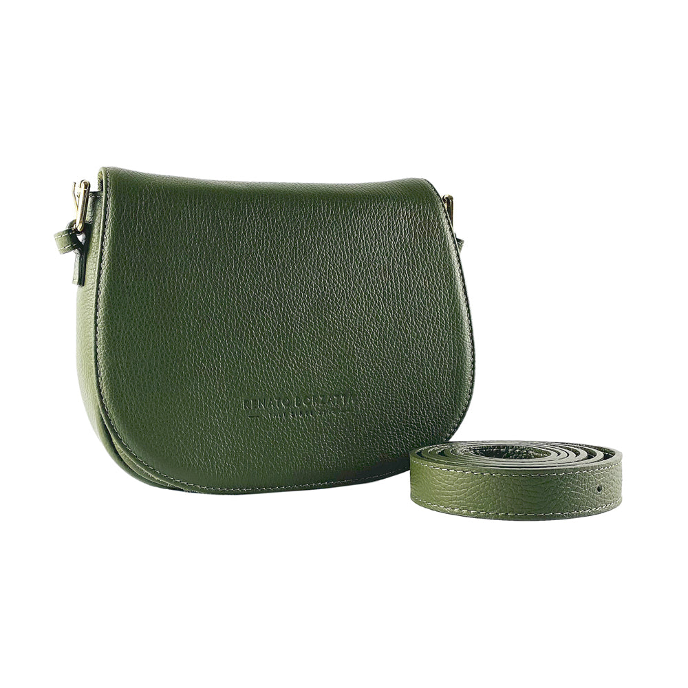 Renato Borzatta | Crossbodytas Dames | Italiaans Leer | Bosgroen | Afneembare Schouderband.