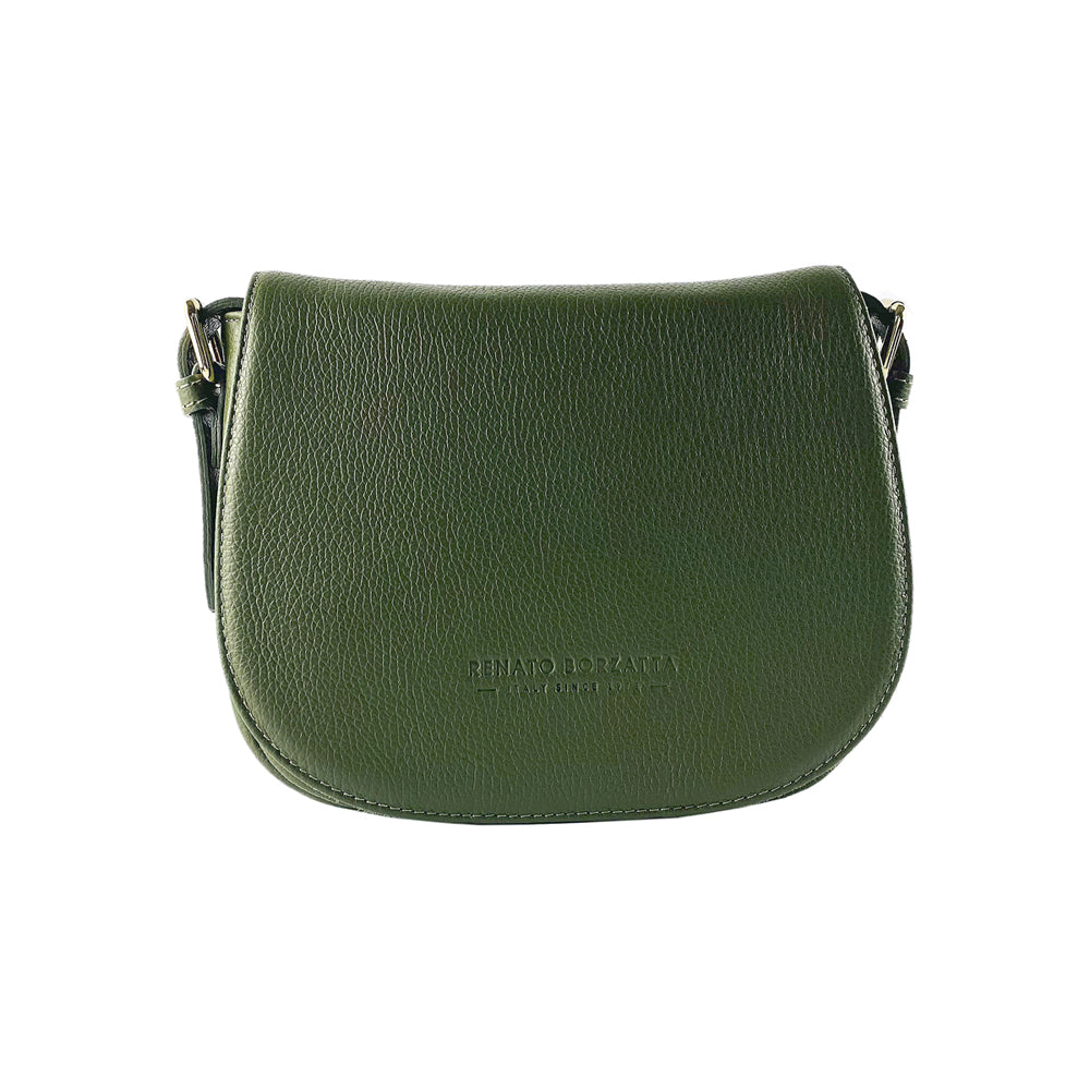 Renato Borzatta | Crossbodytas Dames | Italiaans Leer | Bosgroen | Afneembare Schouderband.