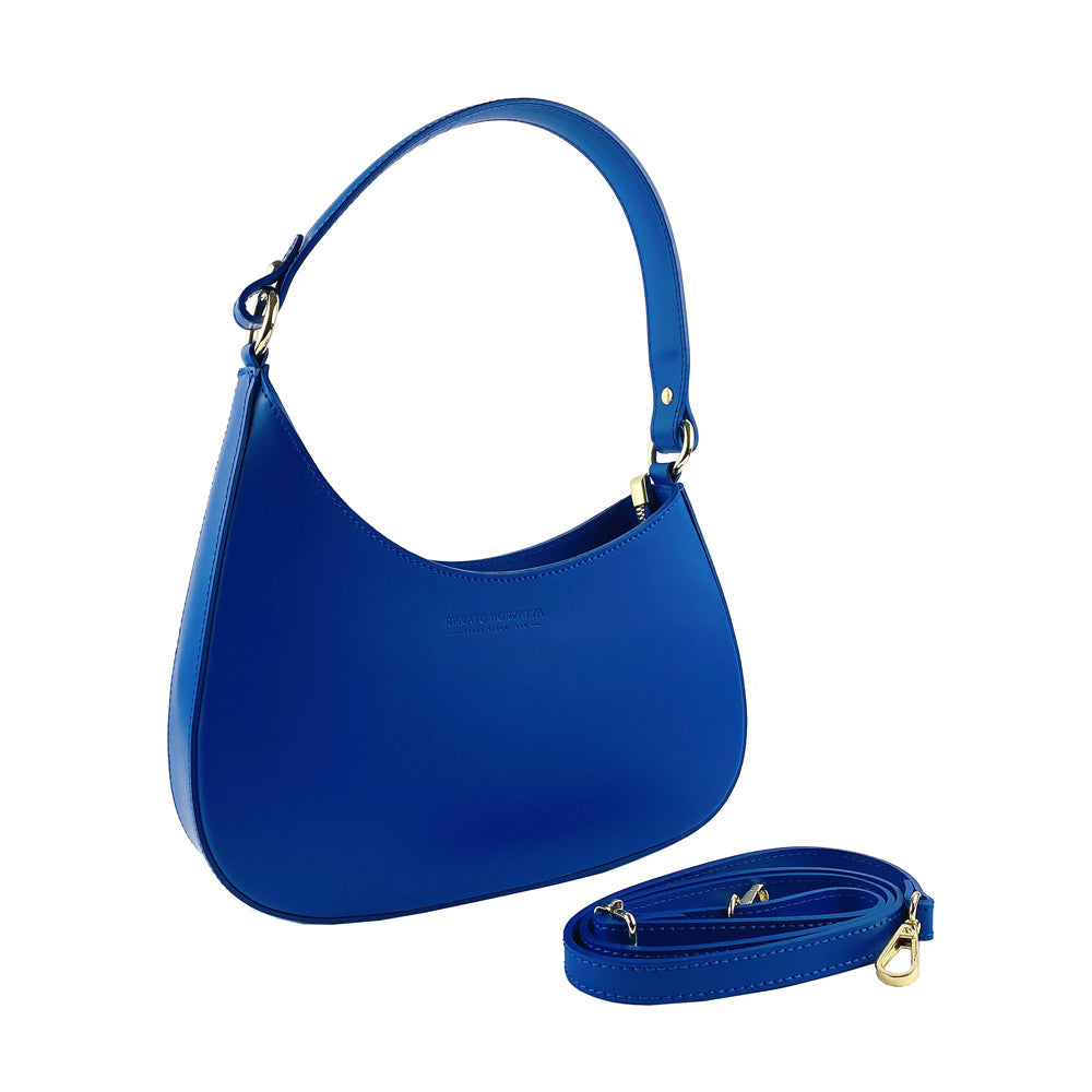 Renato Borzatta | Crossbodytas | Italiaans Leer | Royal Blue | Verwijderbare Schouderriem.