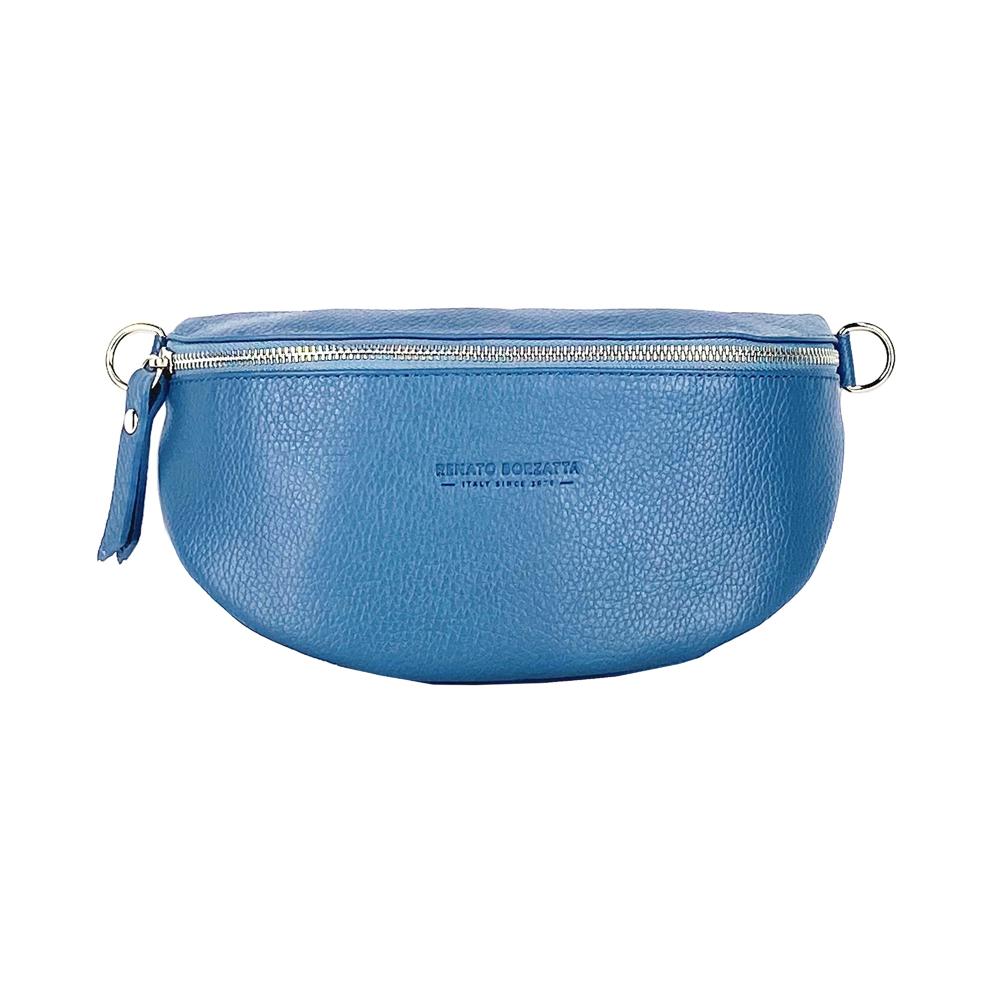 Renato Borzatta | Crossbodytas Klein | Italiaans Leer | Marineblauw | Afneembare Kettingband.