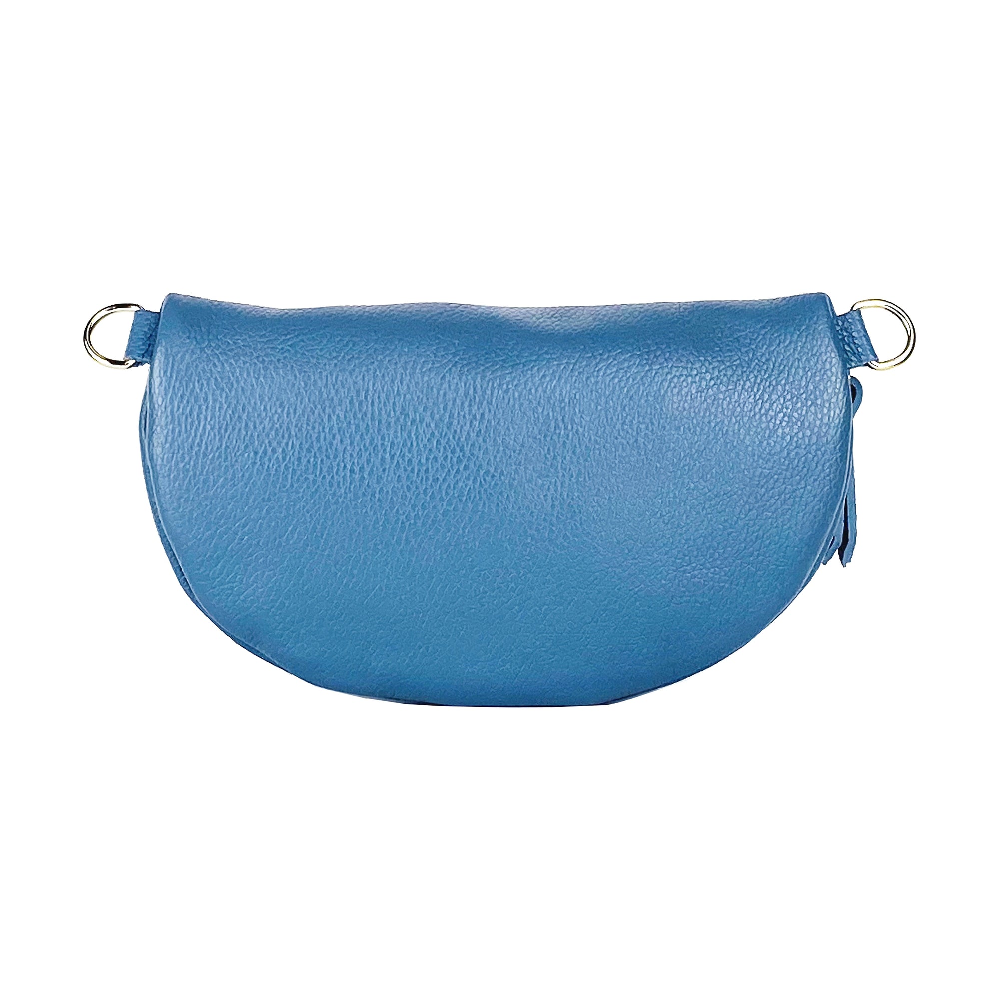 Renato Borzatta | Crossbodytas Klein | Italiaans Leer | Marineblauw | Afneembare Kettingband.