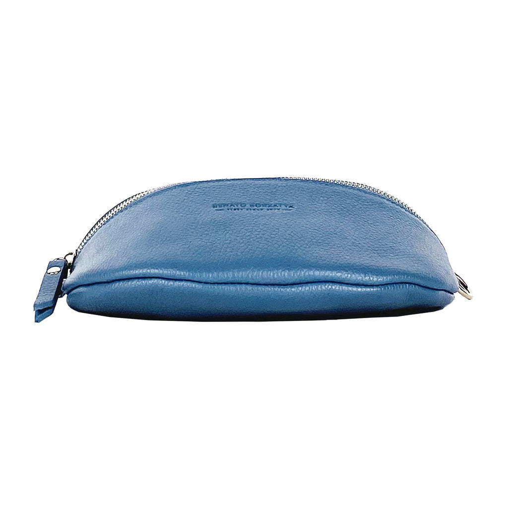 Renato Borzatta | Crossbodytas Klein | Italiaans Leer | Marineblauw | Afneembare Kettingband.