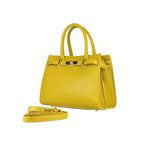 Renato Borzatta | Handtas Dames | Italiaans Leer | Mosterdgeel | Afneembare Schouderriem.