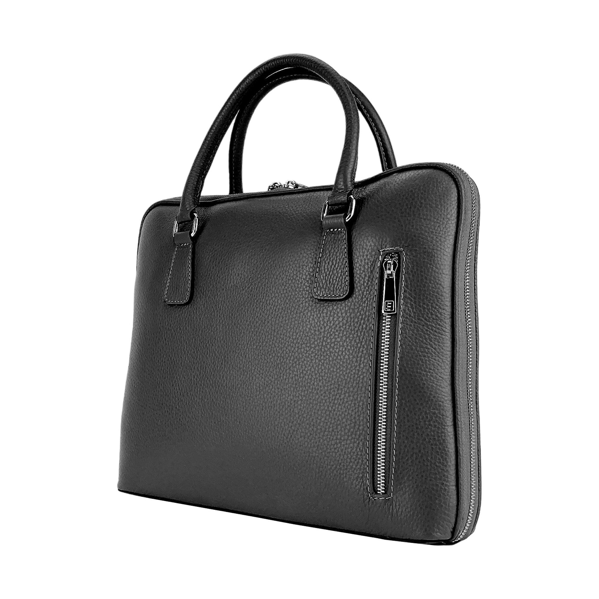 Renato Borzatta | Business Tas | Italiaans Leer | Onyx Zwart | Afneembare Band.