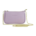 Renato Borzatta | Crossbodytas Dames | Italiaans Leer | Lavendel | Afneembare Metalen Ketting.
