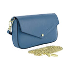 Renato Borzatta | Crossbodytas Klein | Italiaans Leer | Marineblauw | Afneembare Kettingband.