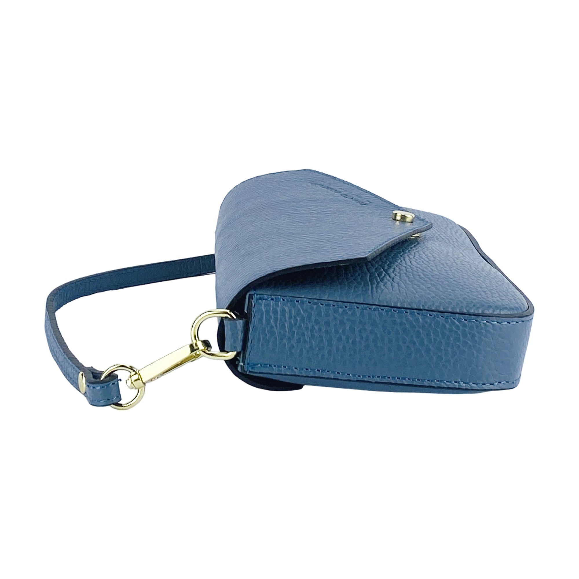 Renato Borzatta | Crossbodytas Klein | Italiaans Leer | Marineblauw | Afneembare Kettingband.