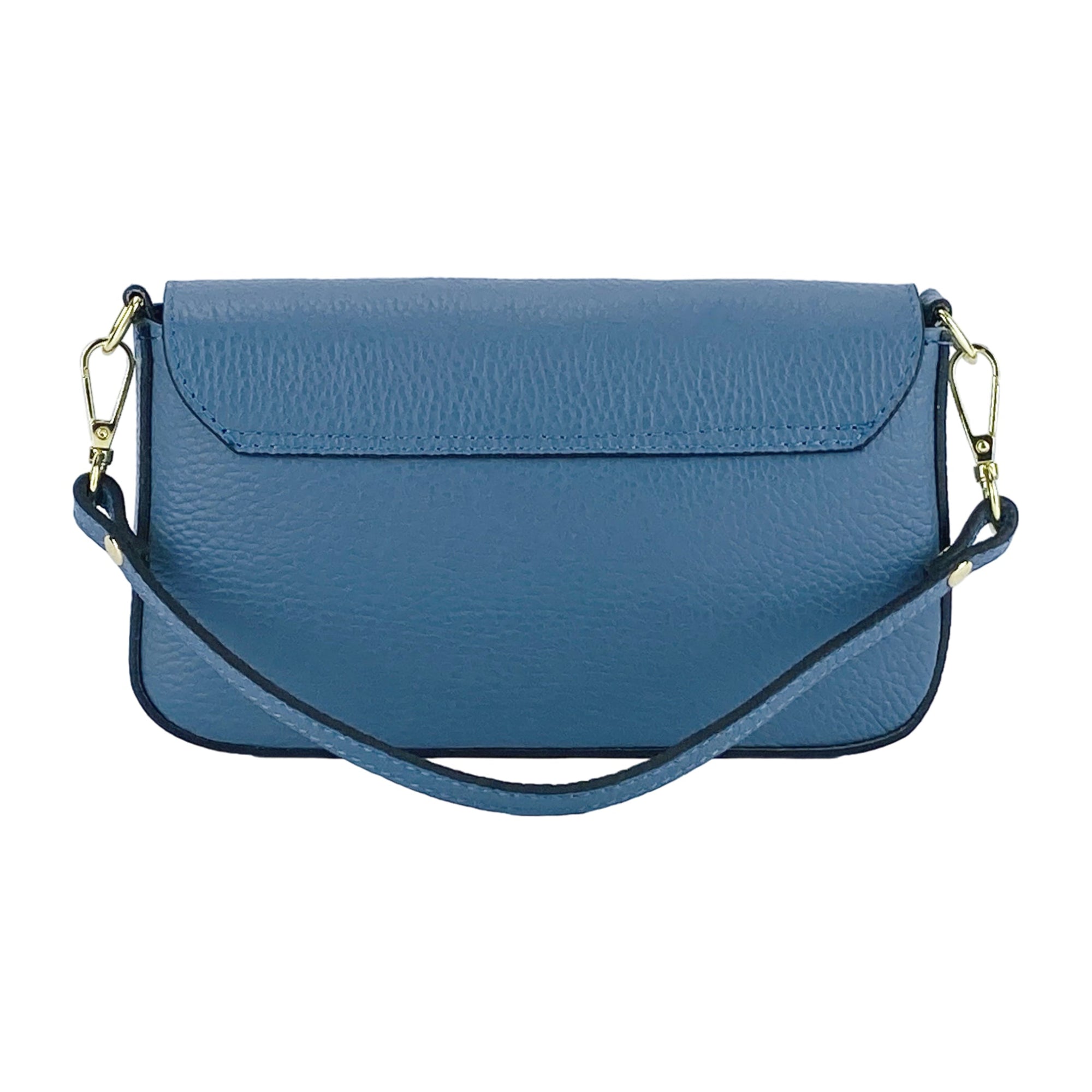 Renato Borzatta | Crossbodytas Klein | Italiaans Leer | Marineblauw | Afneembare Kettingband.