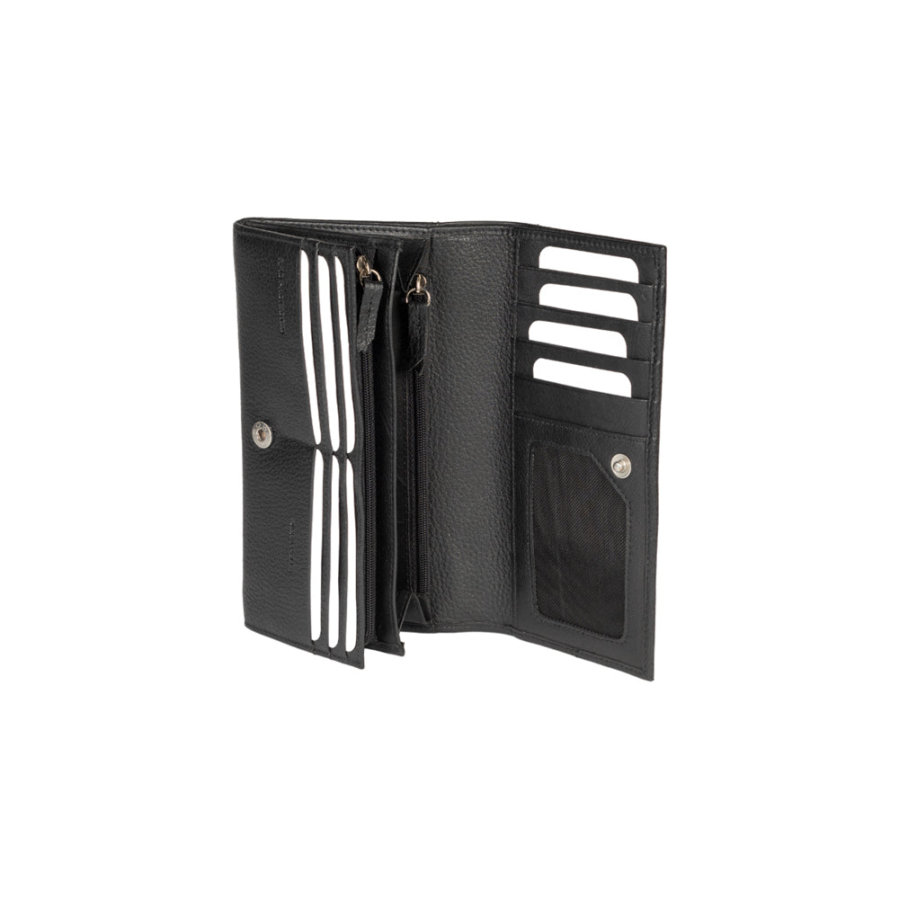 Renato Borzatta | Portemonnee | Italiaans Leer | Onyx Zwart | RFID Bescherming | Compact Design.