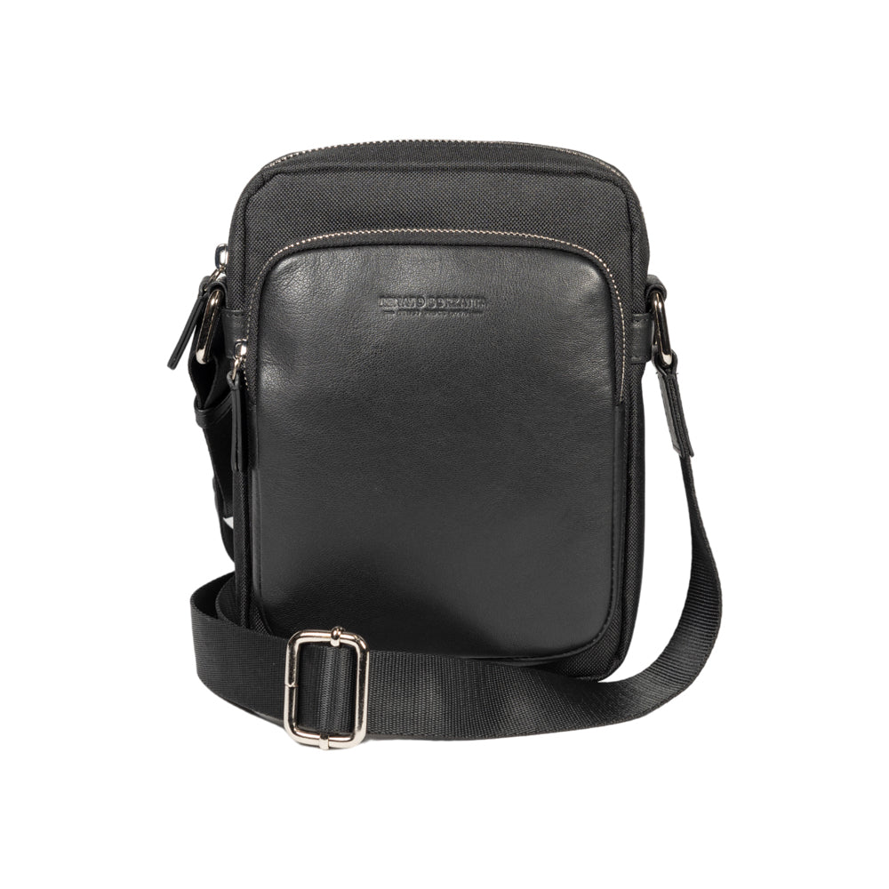 Renato Borzatta | Crossbodytas | Italiaans Leer | Onyx Zwart | Nylon | Verstelbare Schouderband.