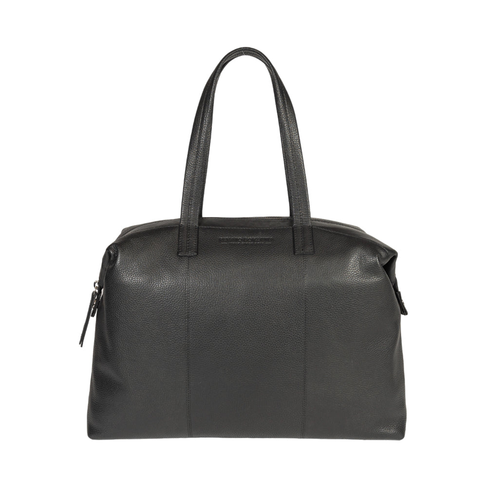 Renato Borzatta | Shopper Tas | Italiaans Leer | Onyx Zwart | Transformeerbaar Bauletto Model.