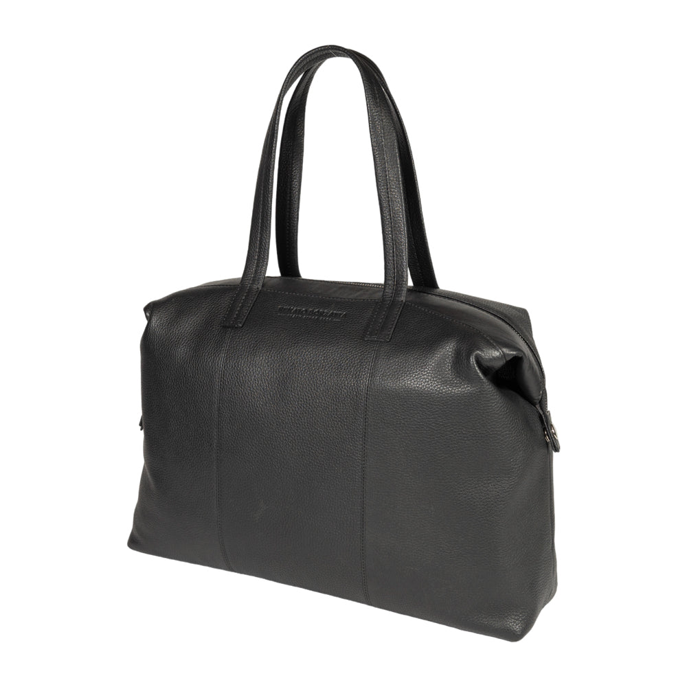 Renato Borzatta | Shopper Tas | Italiaans Leer | Onyx Zwart | Transformeerbaar Bauletto Model.
