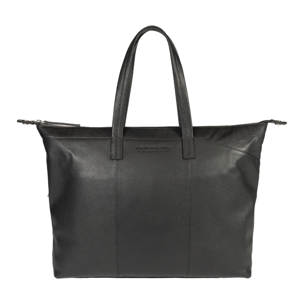 Renato Borzatta | Shopper Tas | Italiaans Leer | Onyx Zwart | Transformeerbaar Bauletto Model.