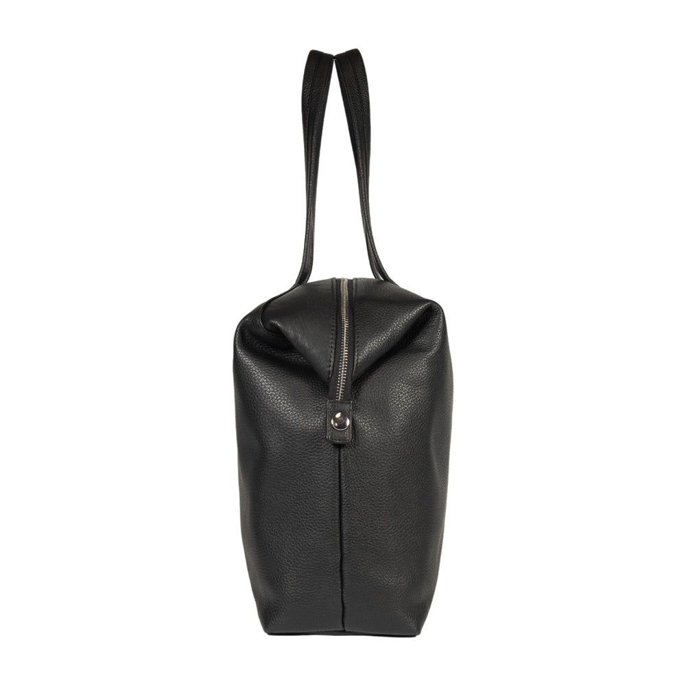 Renato Borzatta | Shopper Tas | Italiaans Leer | Onyx Zwart | Transformeerbaar Bauletto Model.